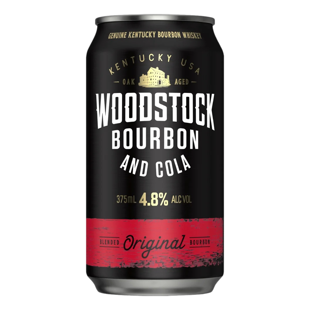 Woodstock Bourbon & Cola 4.8% 375ml Can 10 Pack