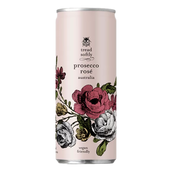 Tread Softly Prosecco Rose 250ml Can Single