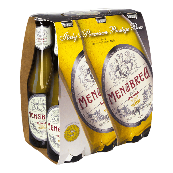 Menabrea Birra Bionda Lager 330ml Bottle 6 Pack