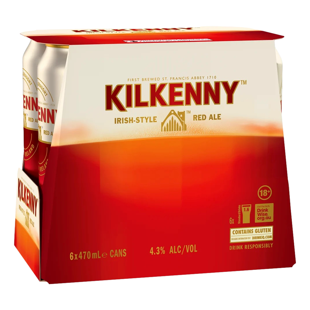 Kilkenny  Original Draught Irish-Style Red Ale 470ml Can 6 Pack
