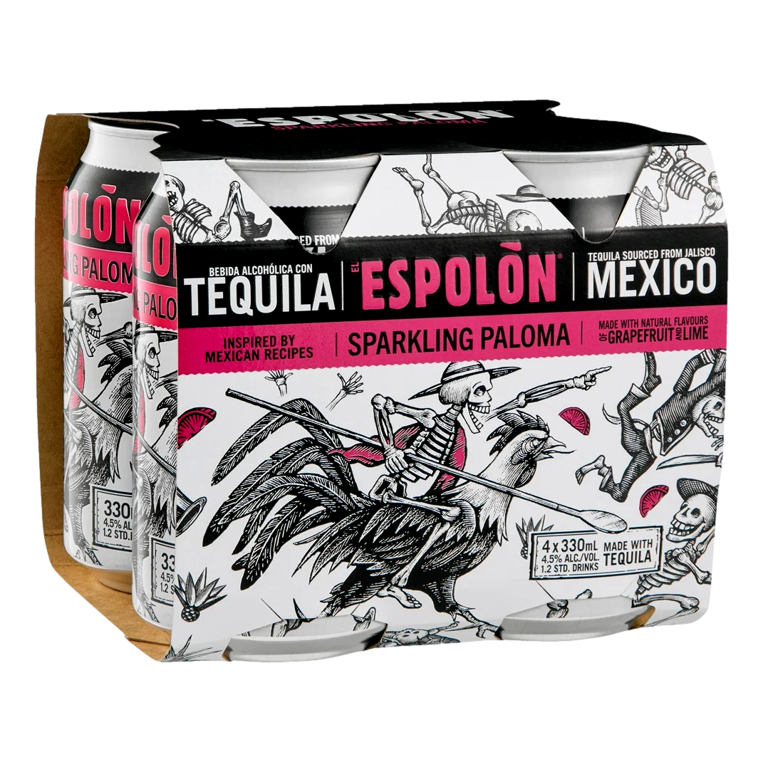 Espolon Tequila Sparkling Paloma 330ml Can 4 Pack