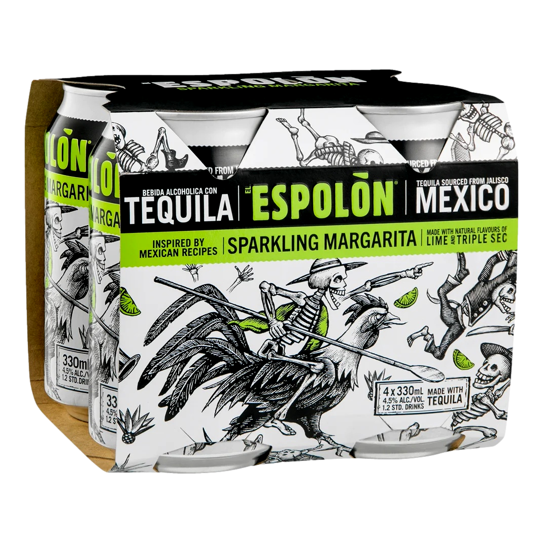 Espolon Tequila Sparkling Margarita 330ml Can 4 Pack
