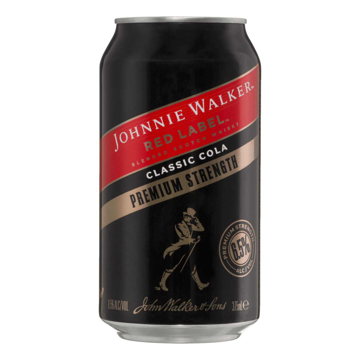 Johnnie Walker Premium & Cola 6.5% 375ml Can Single