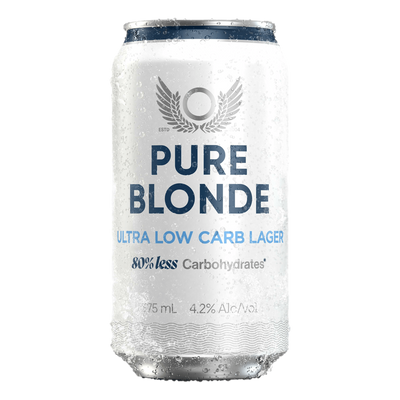 Pure Blonde Ultra Low Carb 80% Lager 375ml Can Case of 24