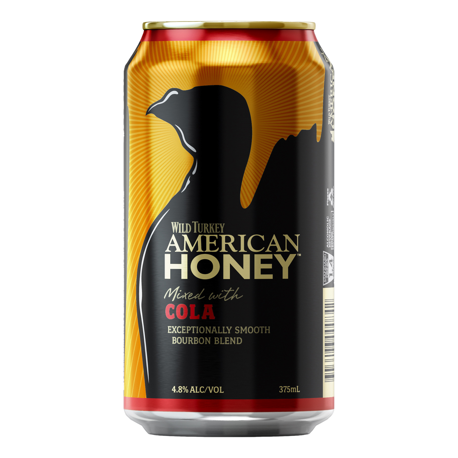 Wild Turkey American Honey & Cola 4.8% 375ml Can Single
