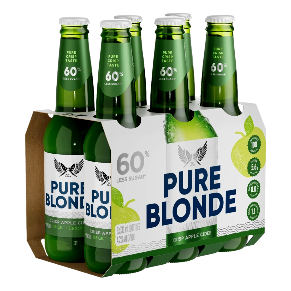 Pure Blonde Crisp Apple Cider 330ml Bottle 6 Pack