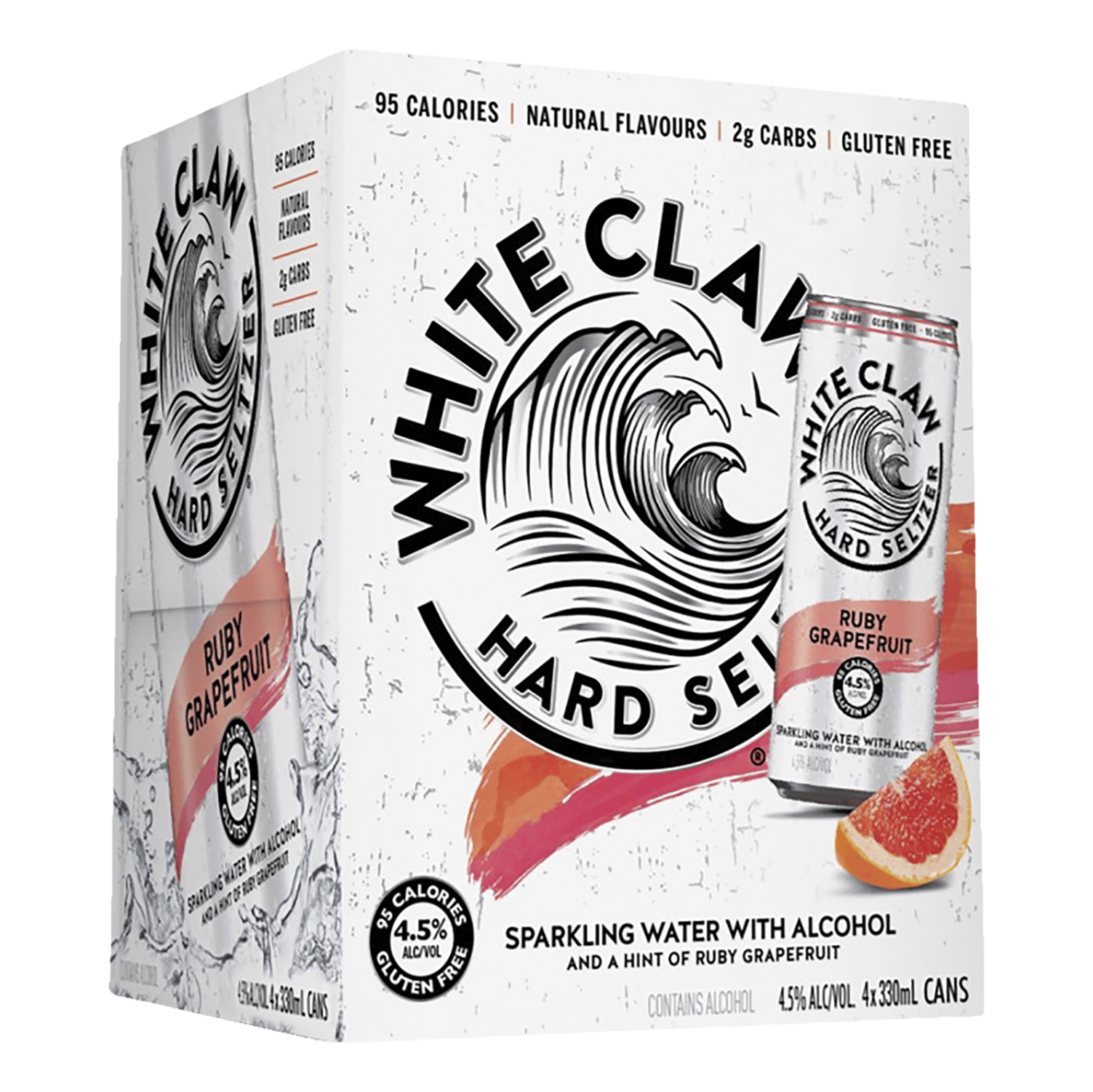 White Claw Hard Seltzer Ruby Grapefruit 330ml Can 4 Pack