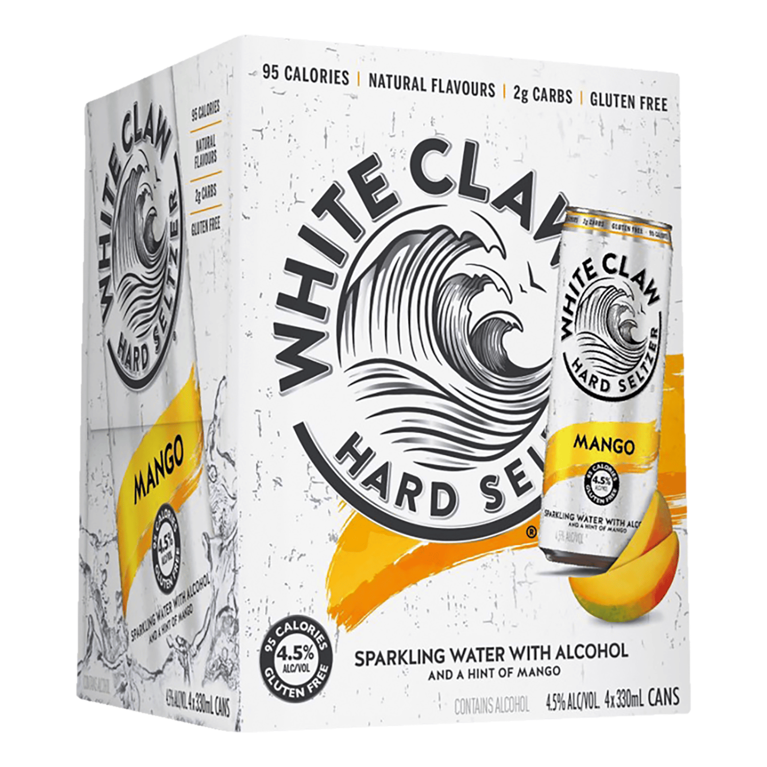 White Claw Hard Seltzer Mango 330ml Can 4 Pack - Camperdown Cellars