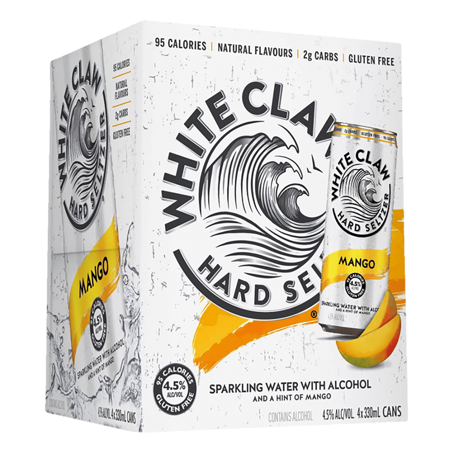 White Claw  Hard Seltzer Mango 330ml Can 4 Pack