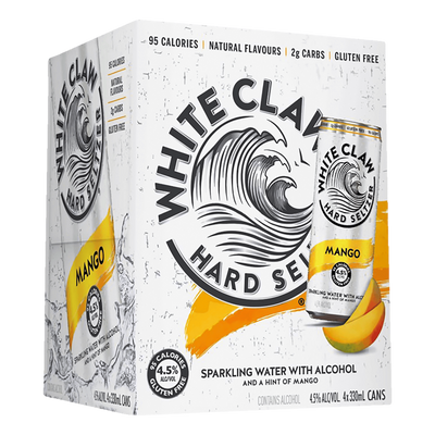 White Claw Hard Seltzer Mango 330ml Can 4 Pack