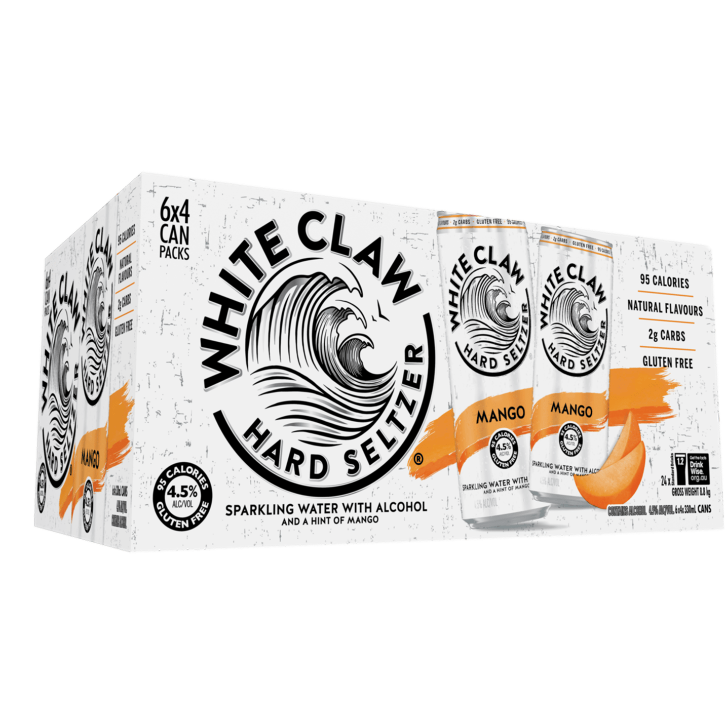 White Claw  Hard Seltzer Mango 330ml Can Case of 24