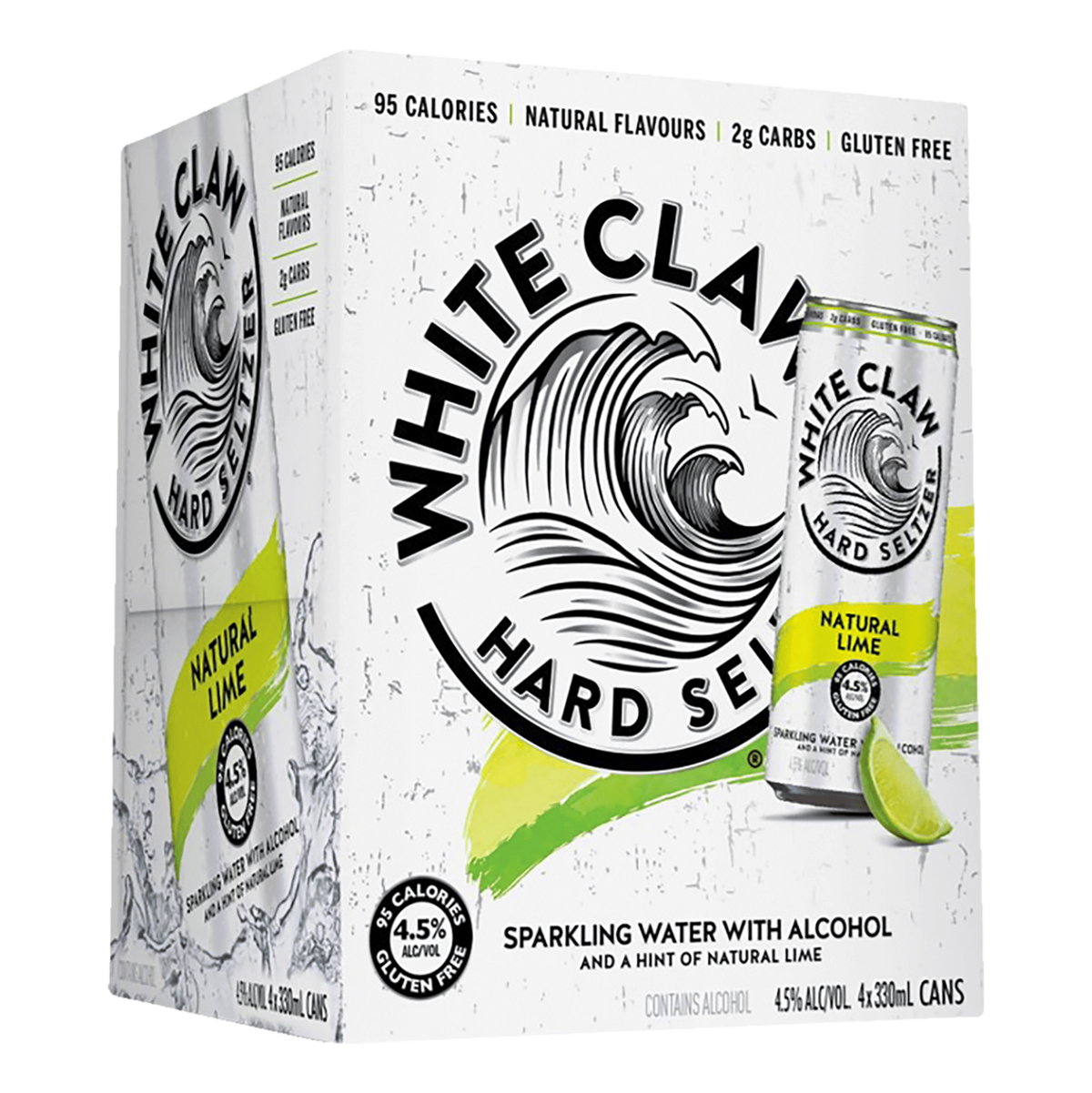 White Claw Hard Seltzer Lime 330ml Can 4 Pack