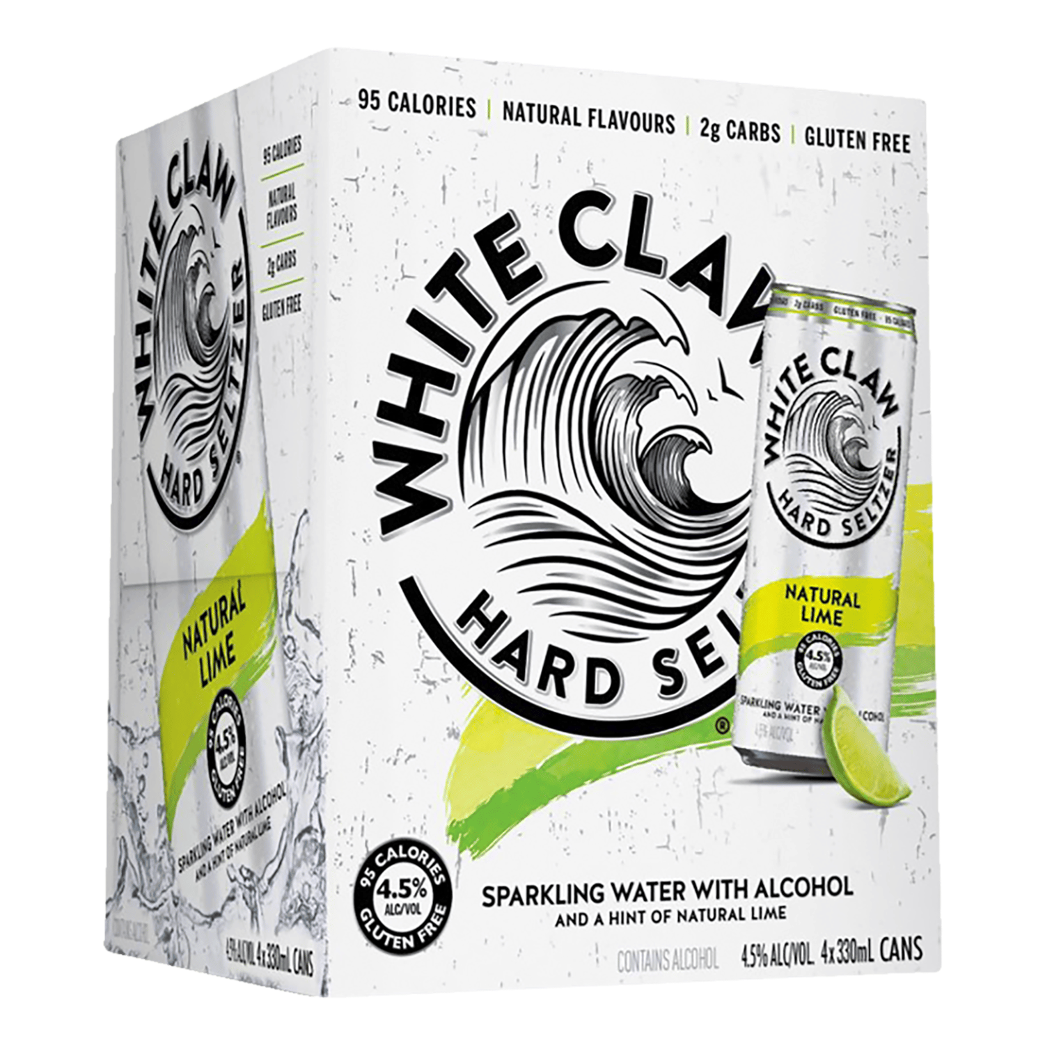 White Claw Hard Seltzer Lime 330ml Can 4 Pack - Camperdown Cellars