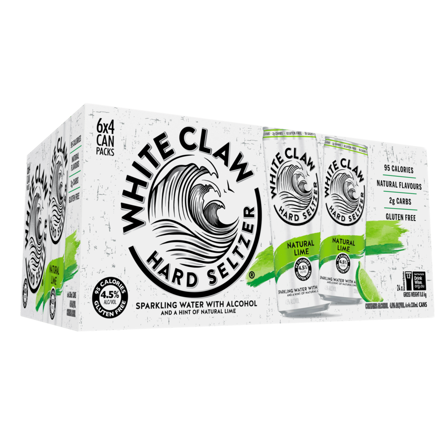White Claw Hard Seltzer Lime 330ml Can Case of 24