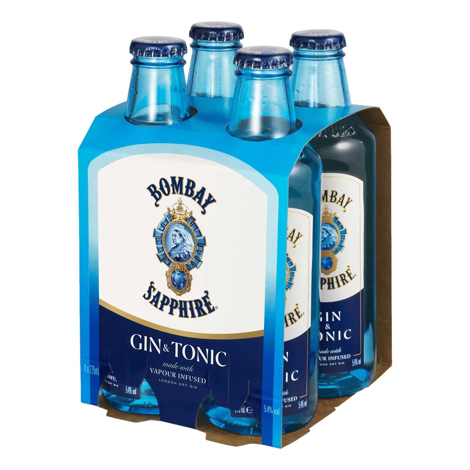 Bombay Sapphire Gin & Tonic 275ml Bottle 4 Pack