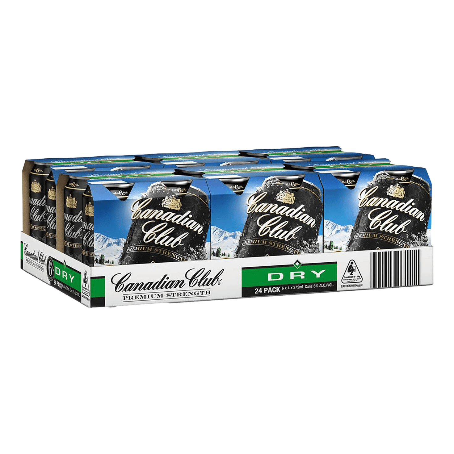 Canadian Club Whisky & Dry PREMIUM 6% 375ml Can Case of 24