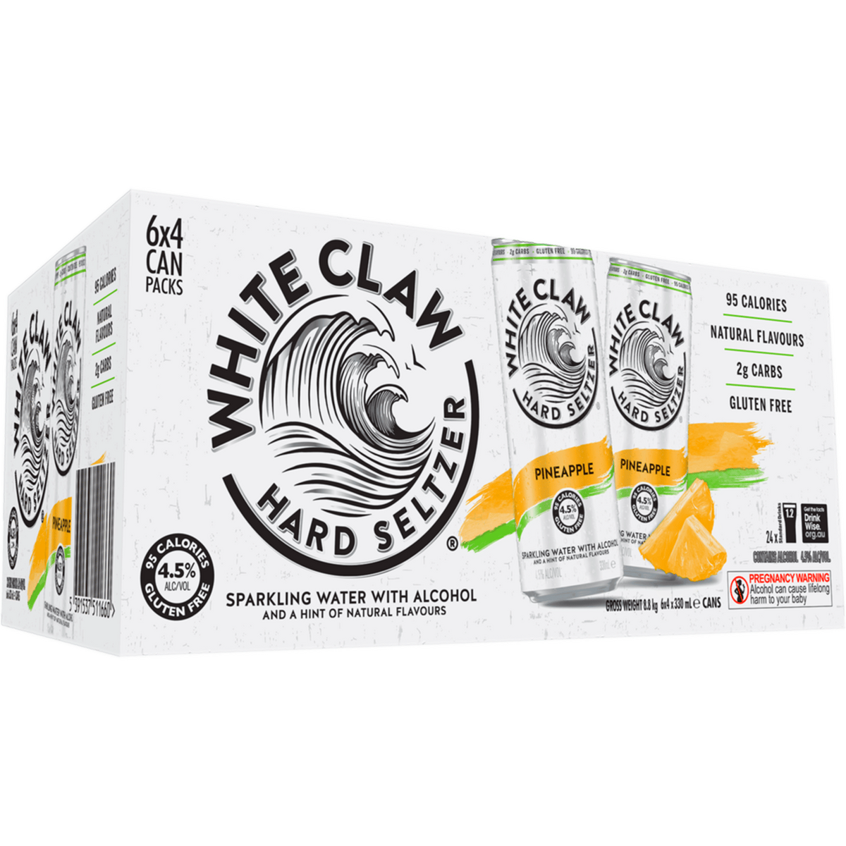 White Claw Hard Seltzer Pineapple 330ml Can Case of 24