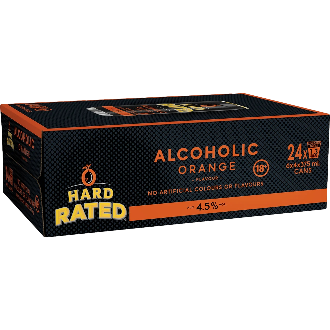 Hard Rated Alcoholic Orange 4.5% 375ml Can Case of 24