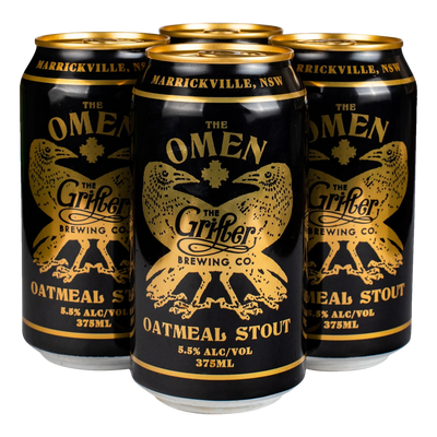 Grifter The Omen Oatmeal Stout 375ml Can 4 Pack