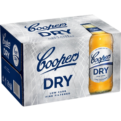 Coopers Dry Low Carb Mid-Strength Lager 3.5% 355ml Bottle Case of 24