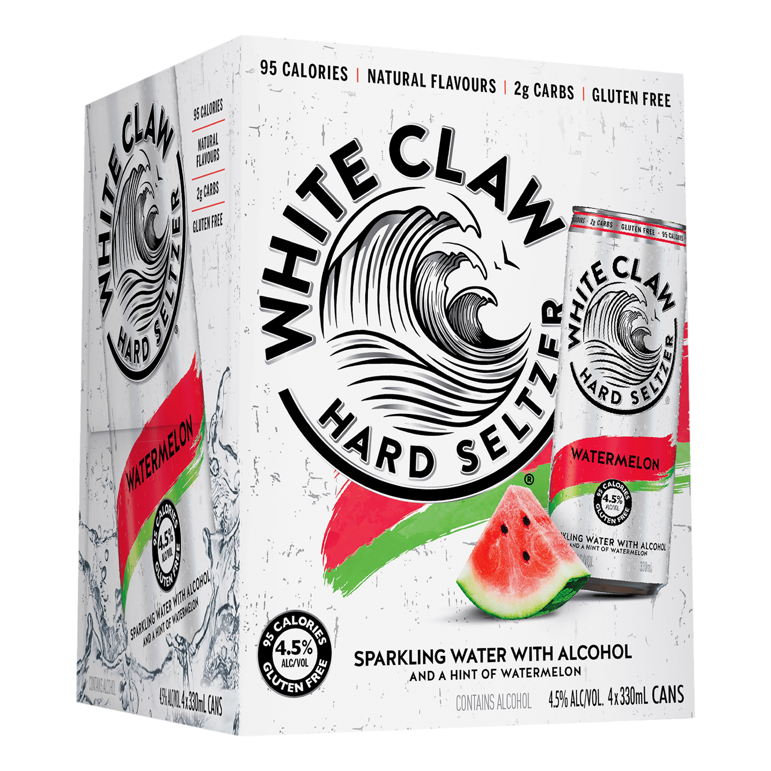 White Claw  Hard Seltzer Watermelon 330ml Can 4 Pack