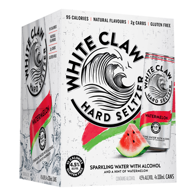 White Claw Hard Seltzer Watermelon 330ml Can 4 Pack