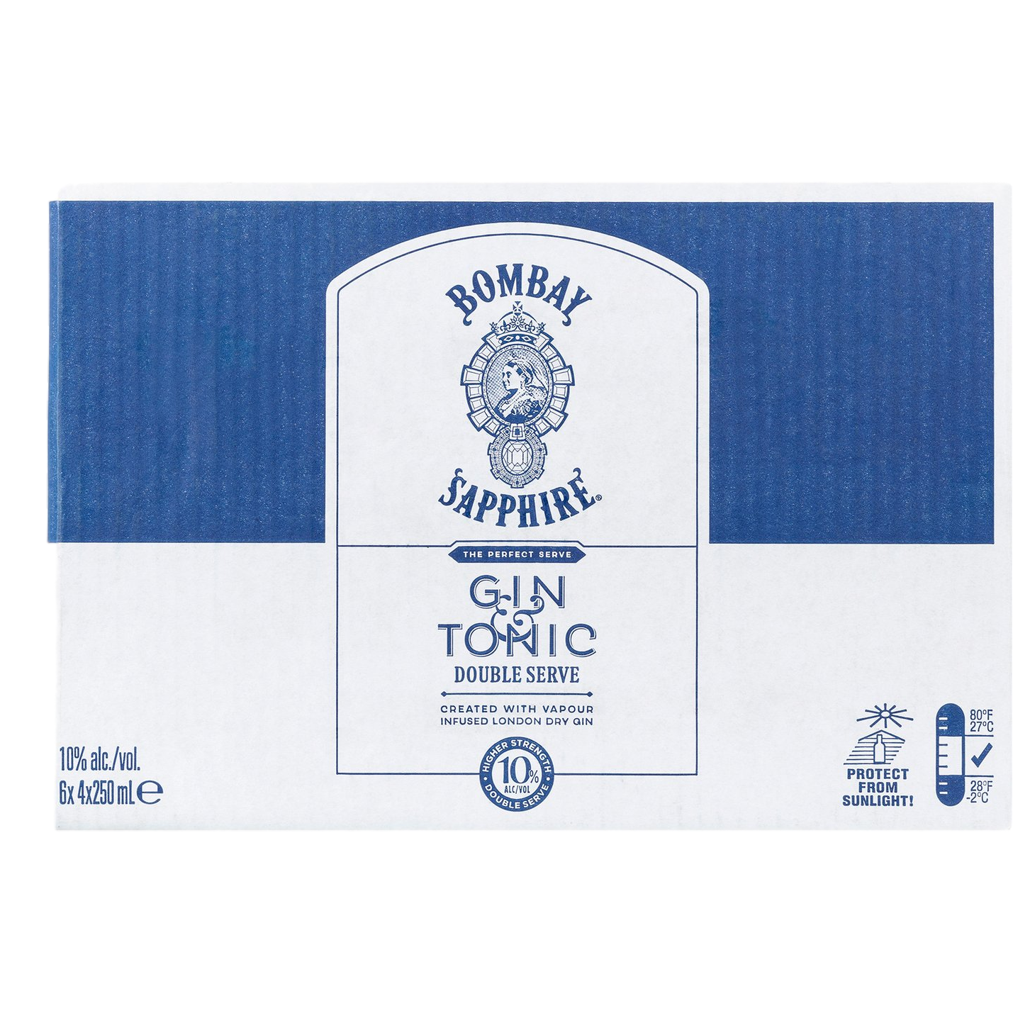 Bombay Sapphire Gin & Tonic Double Serve 10% 250ml Can Case of 24