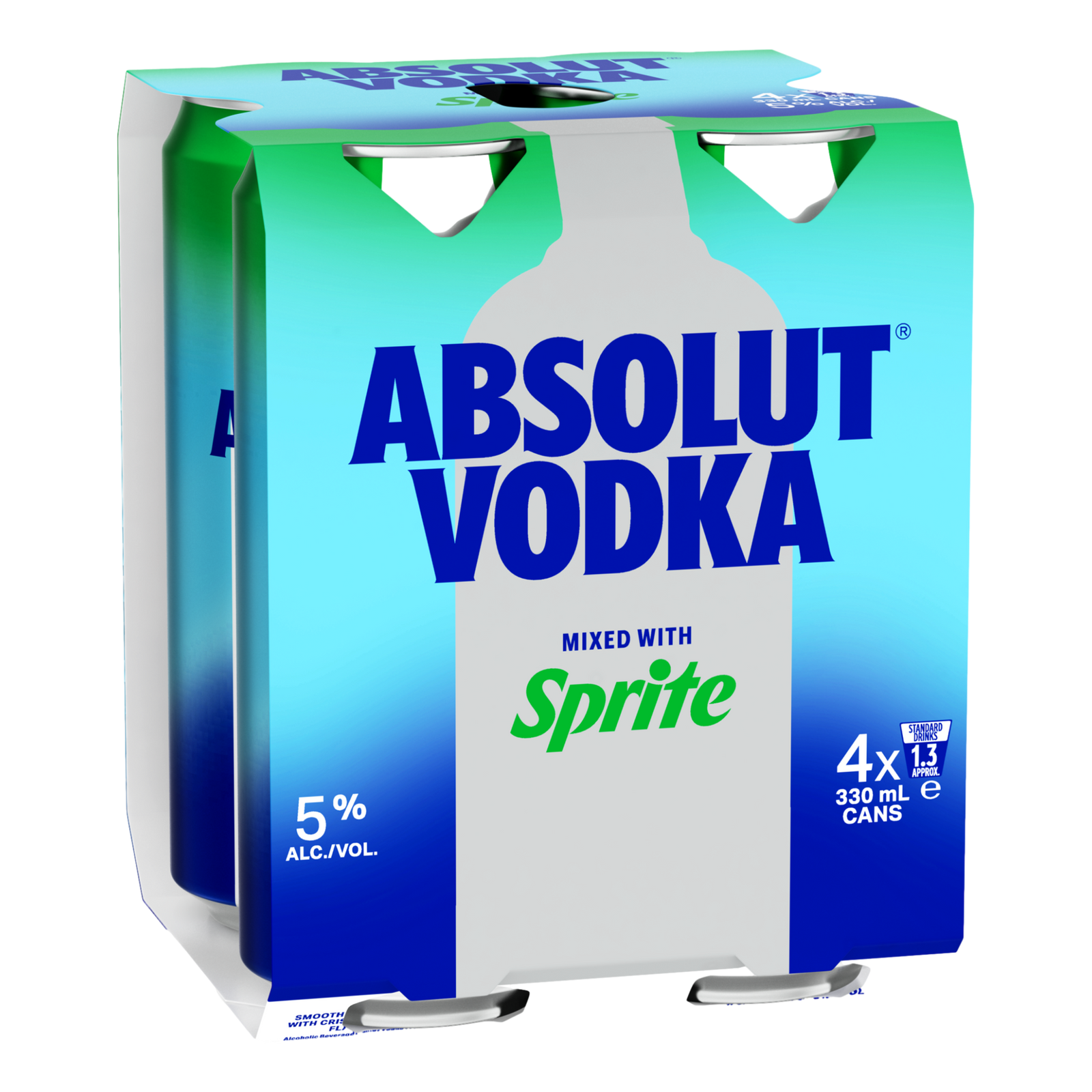 Absolut Vodka & Sprite Lemonade Premix 330ml Can 4 Pack