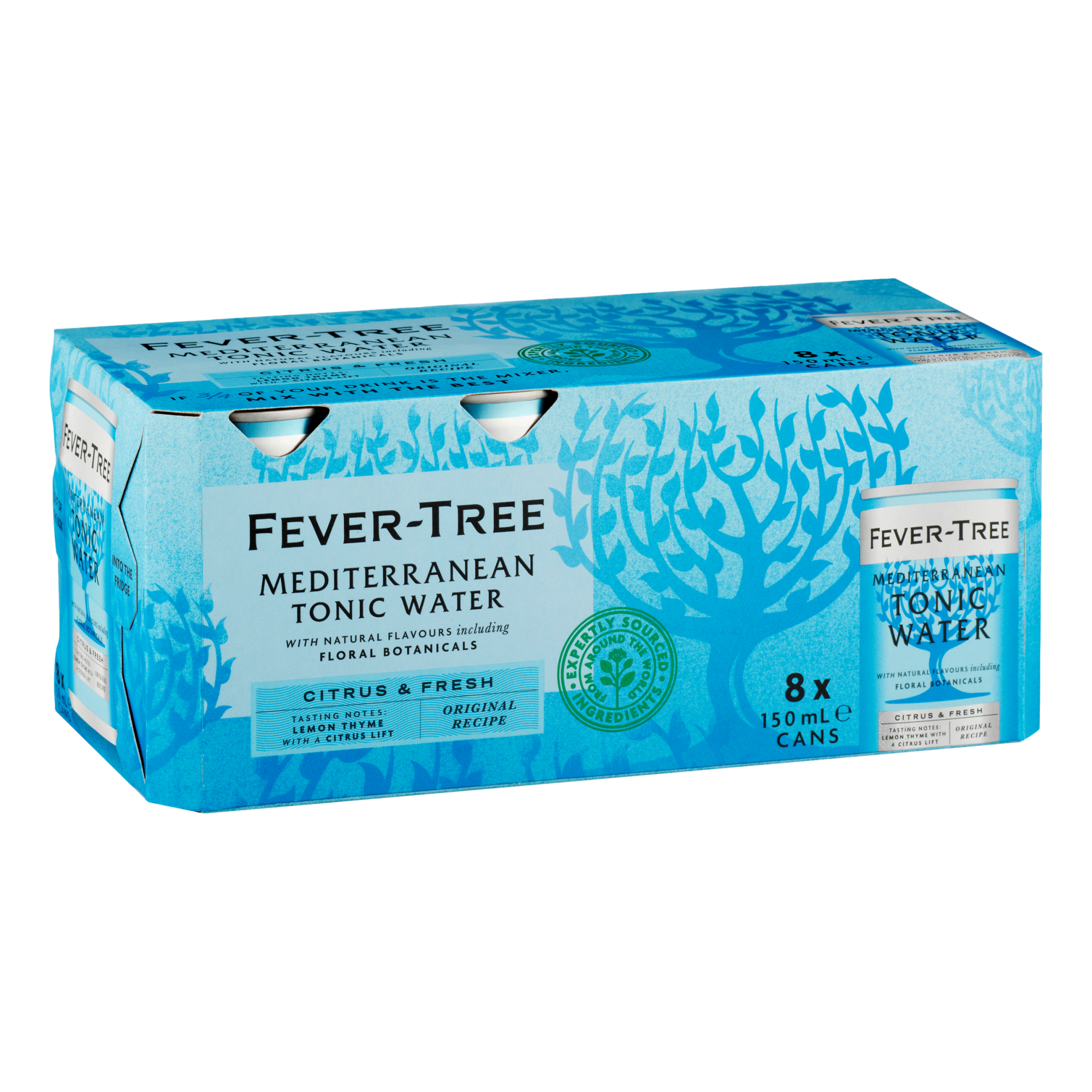 Fever Tree Mediterranean Tonic Water 150ml Can 8 Pack
