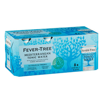 Fever Tree Mediterranean Tonic Water 150ml Can 8 Pack