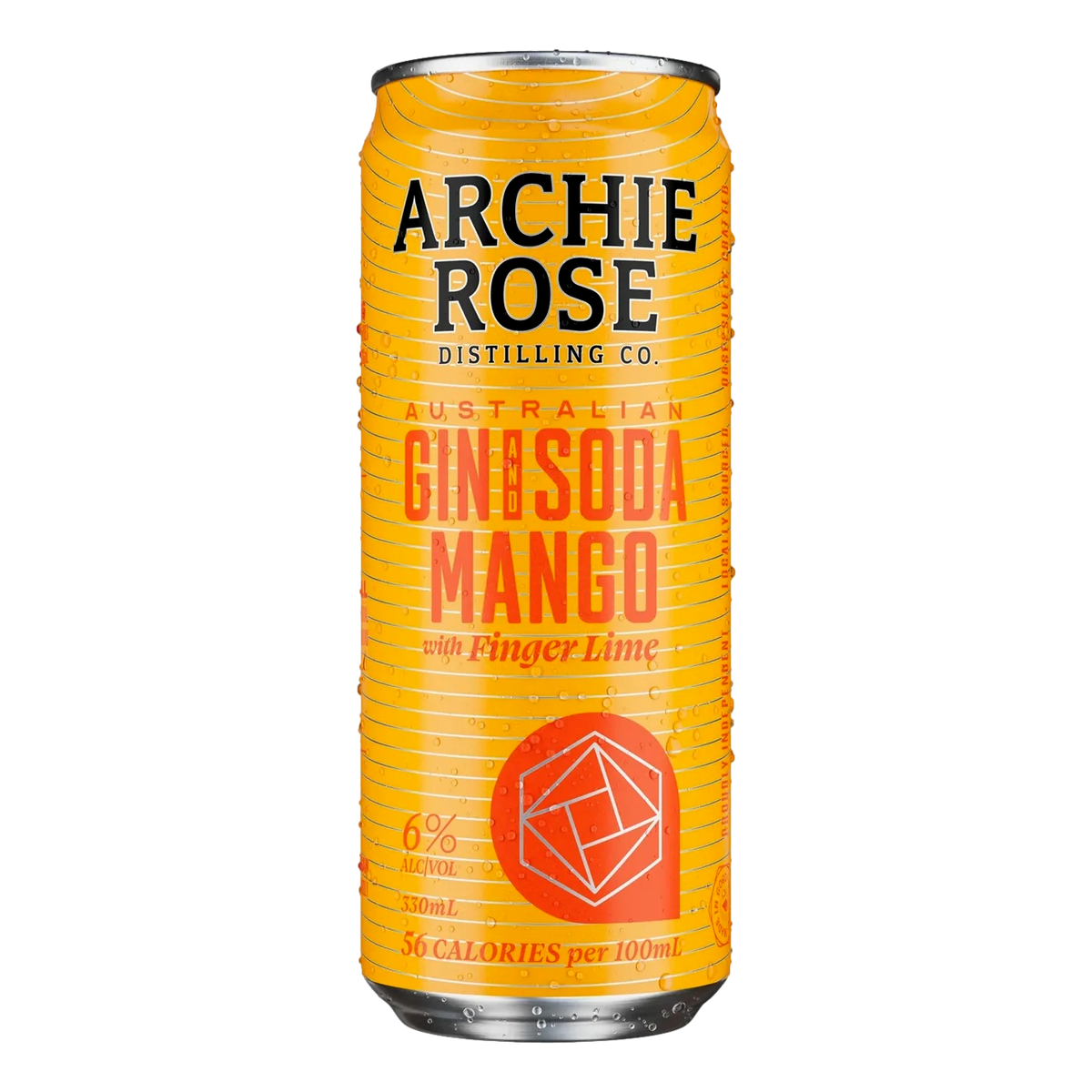 Archie Rose Gin & Mango & Native Finger Lime Soda 330ml Can 4 Pack