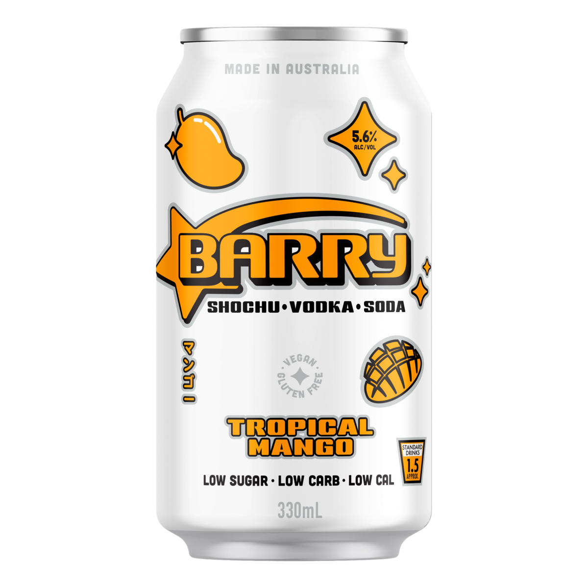 Barry Tropical Mango Shochu Vodka Soda 330ml Can Single