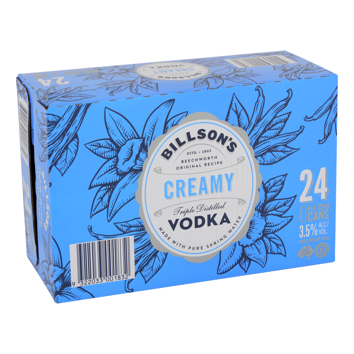 Billson's Creamy Vodka 3.5% 355ml Can Case Case of 24