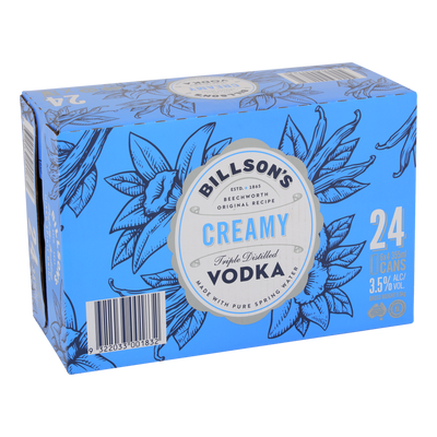 Billson's Creamy Vodka 3.5% 355ml Can Case Case of 24