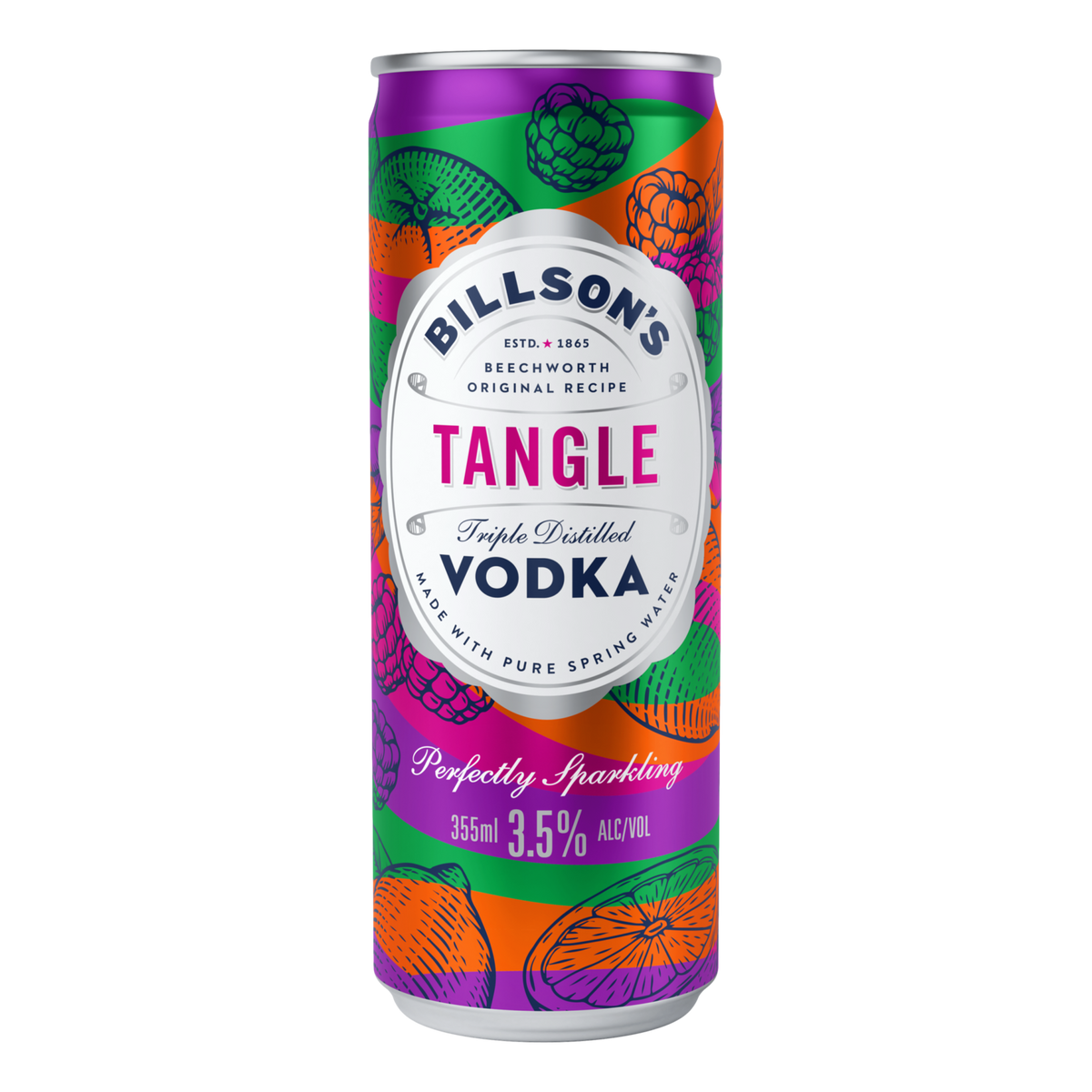 Billson's Tangle Vodka 3.5% 355ml Can 4 Pack