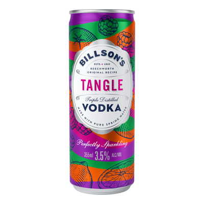 Billson's Tangle Vodka 3.5% 355ml Can 4 Pack