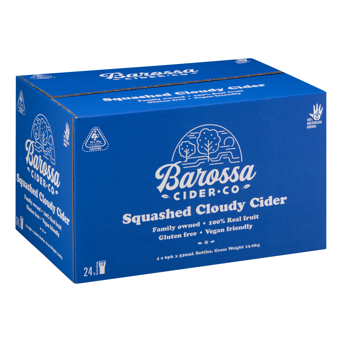 Barossa Cider Co. Squashed Cloudy Apple & Pear Cider 330ml Bottle Case of 24