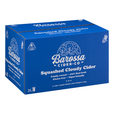 Barossa Cider Co. Squashed Cloudy Apple & Pear Cider 330ml Bottle Case of 24