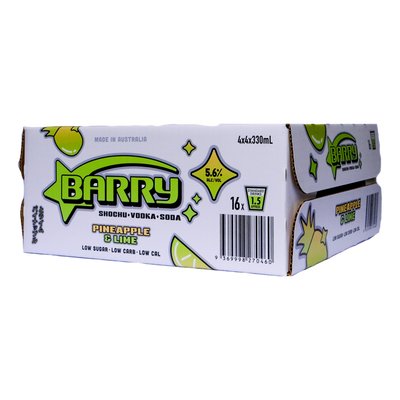 Barry Pineapple & Lime Sochu Vodka Soda 330ml Can Case of 24