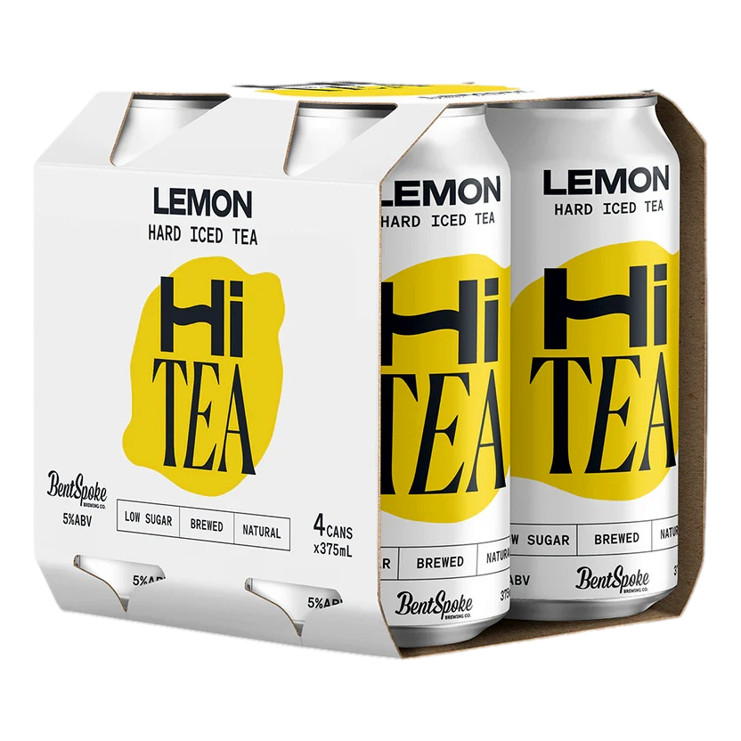 BentSpoke Hi Tea Lemon Hard Iced Tea 5% 375ml Can 4 Pack - Camperdown Cellars