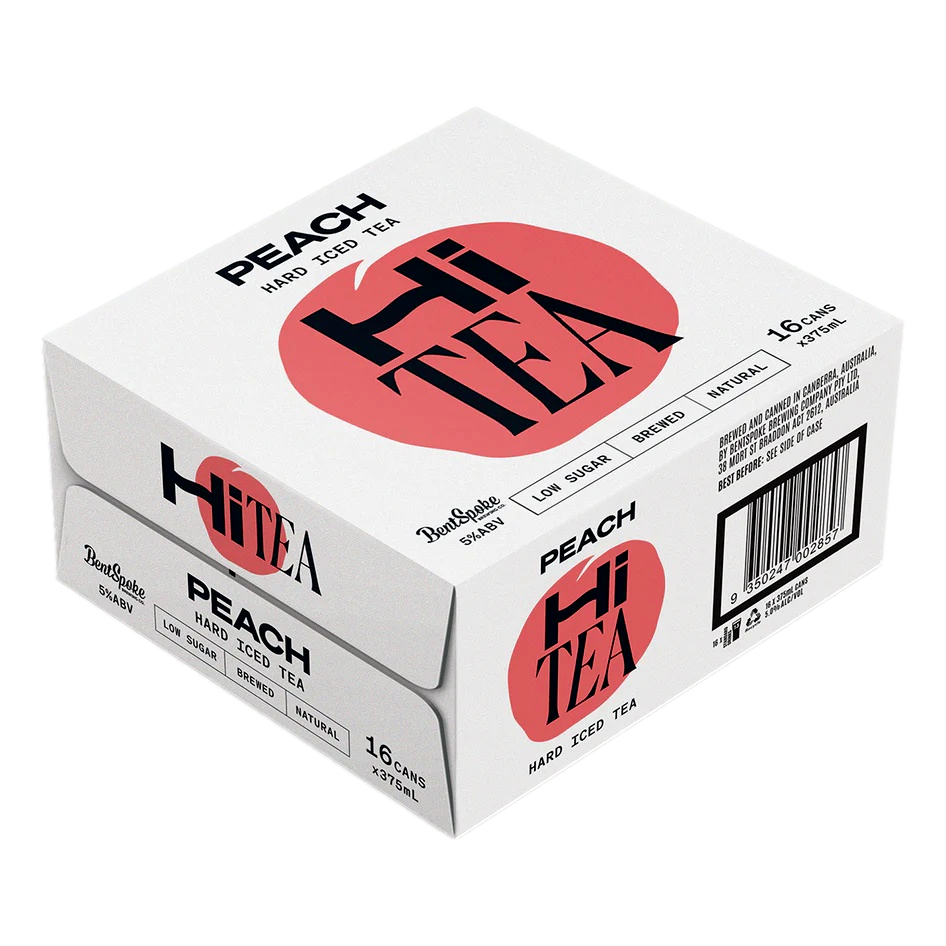 BentSpoke Hi Tea Peach Hard Iced Tea 5% 375ml Can Case of 16 - Camperdown Cellars