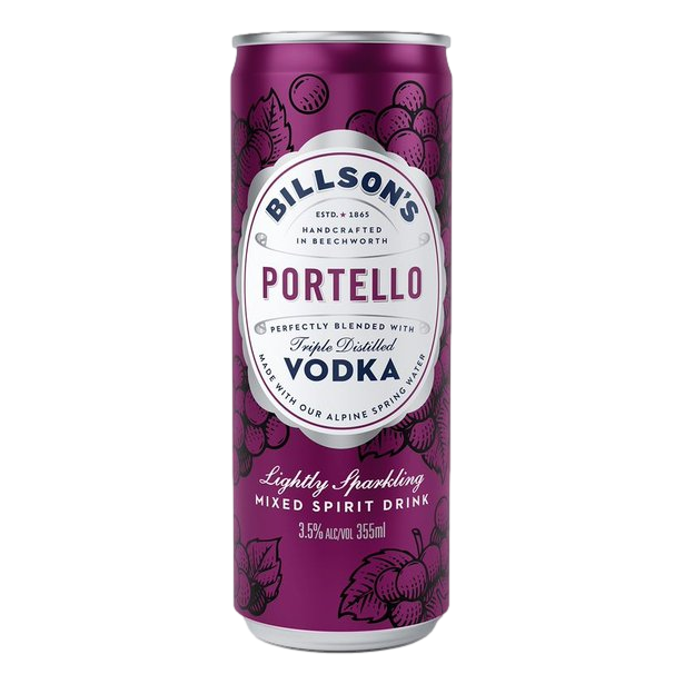 Billson's Portello Vodka 3.5% 355ml Can 4 Pack