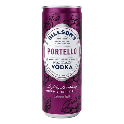 Billson's Portello Vodka 3.5% 355ml Can 4 Pack