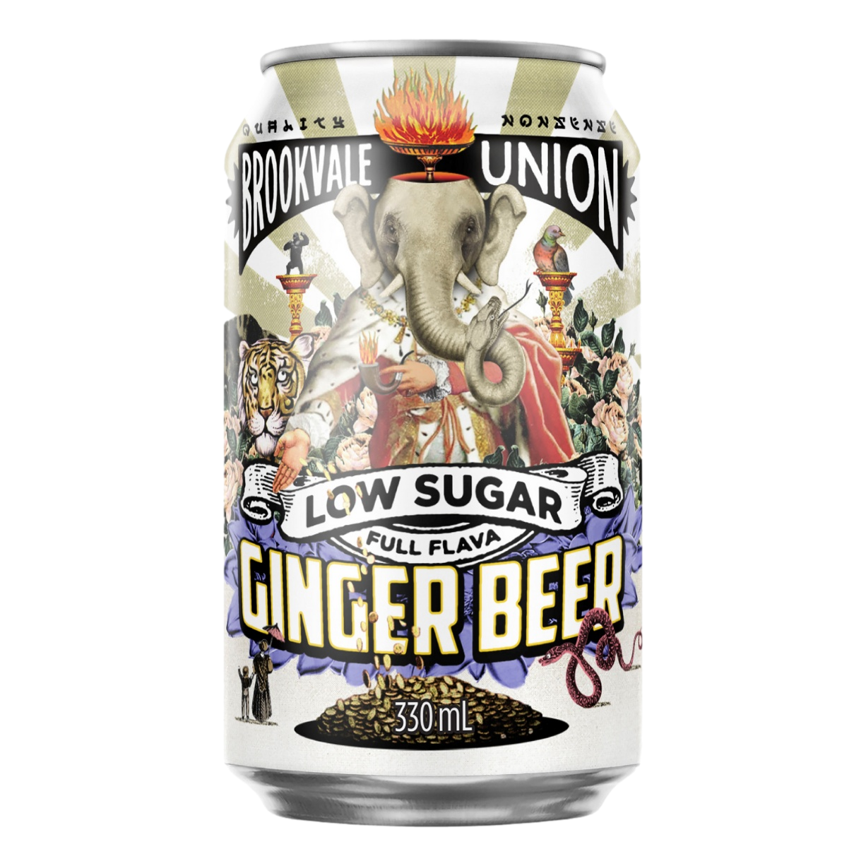 Brookvale Union Low Sugar Alcoholic Ginger Beer 330ml Can Single