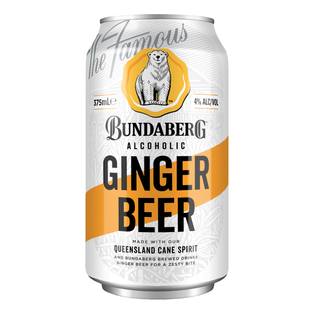 Bundaberg Alcoholic Ginger Beer 375ml Can Case of 24