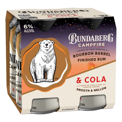 Bundaberg Campfire Rum & Cola 375ml Can 4 Pack