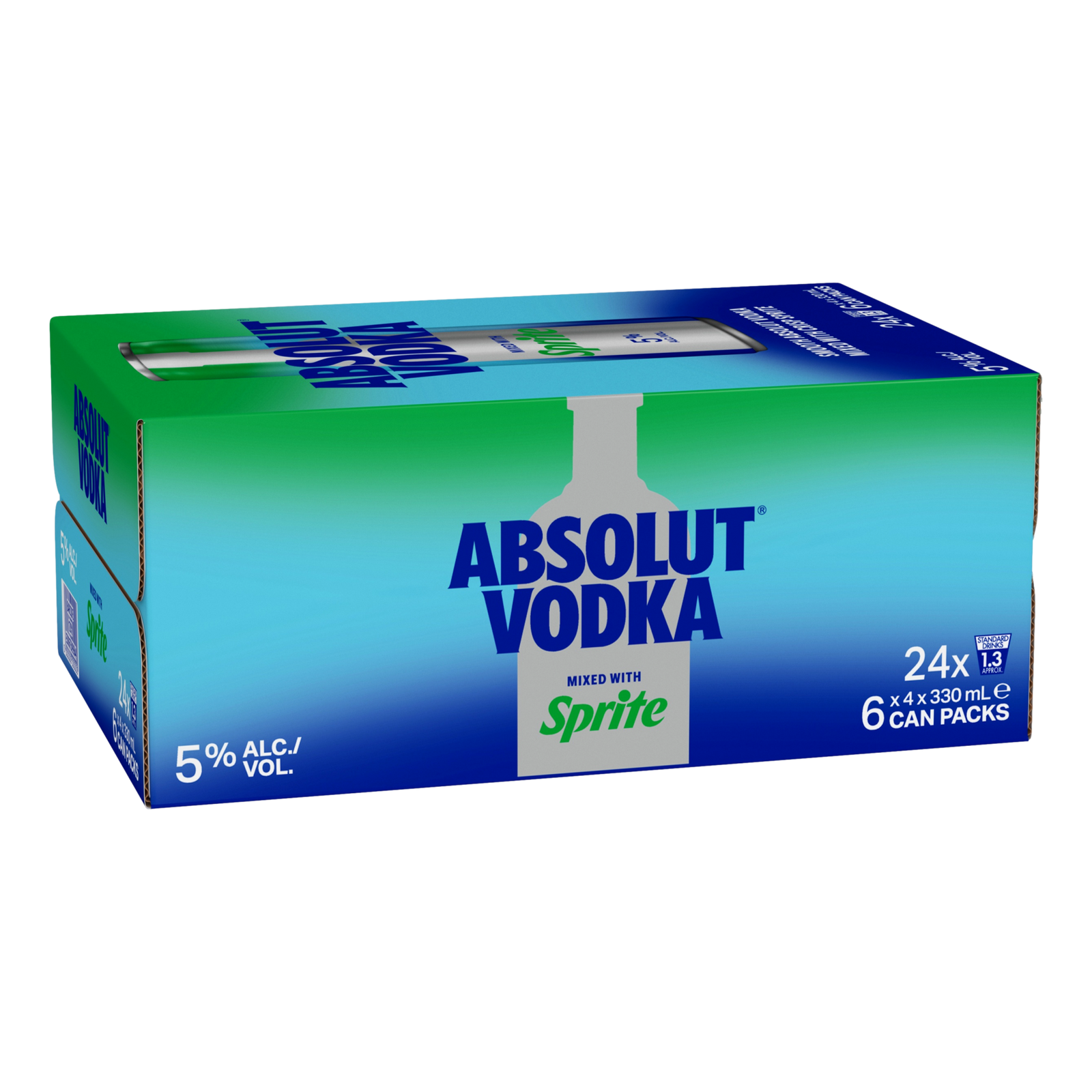 Absolut Vodka & Sprite Lemonade Premix 330ml Can Case of 24