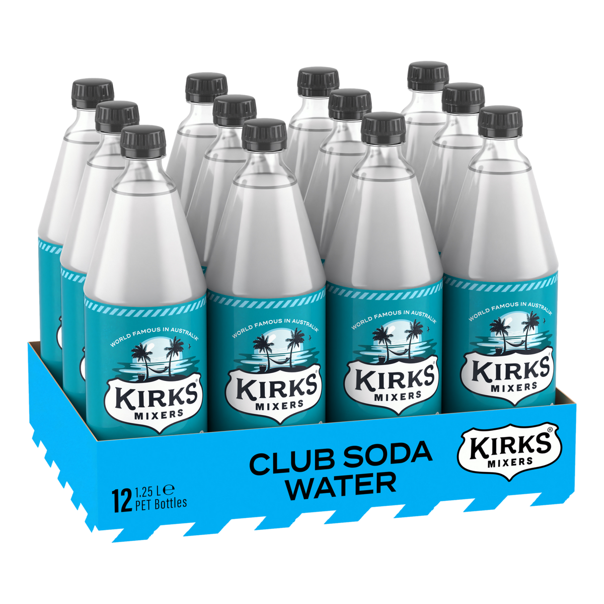 Kirks Club Soda Water 1.25L Bottle Single Case of 12