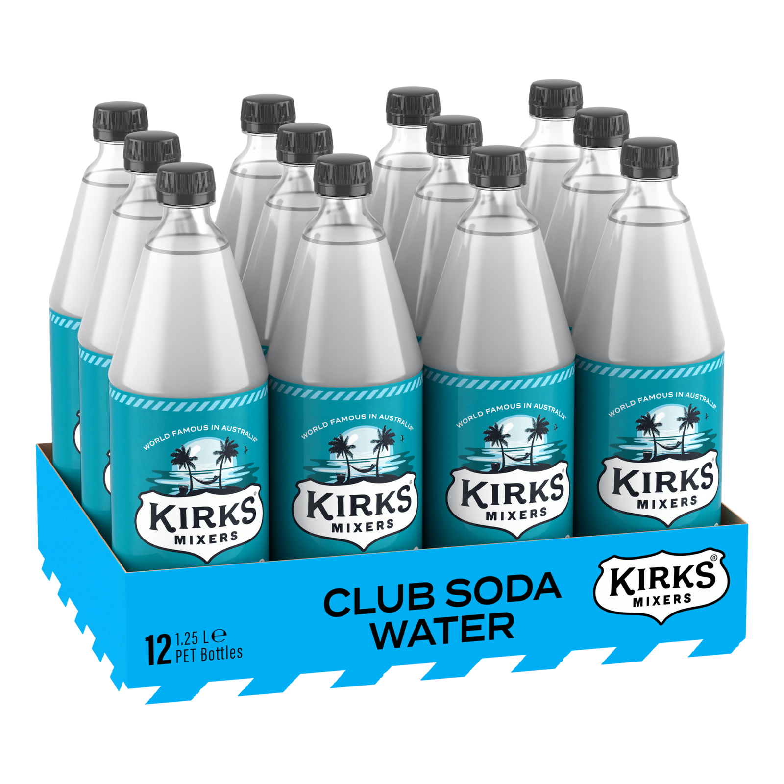 Kirks Club Soda Water 1.25L Bottle Single Case of 12