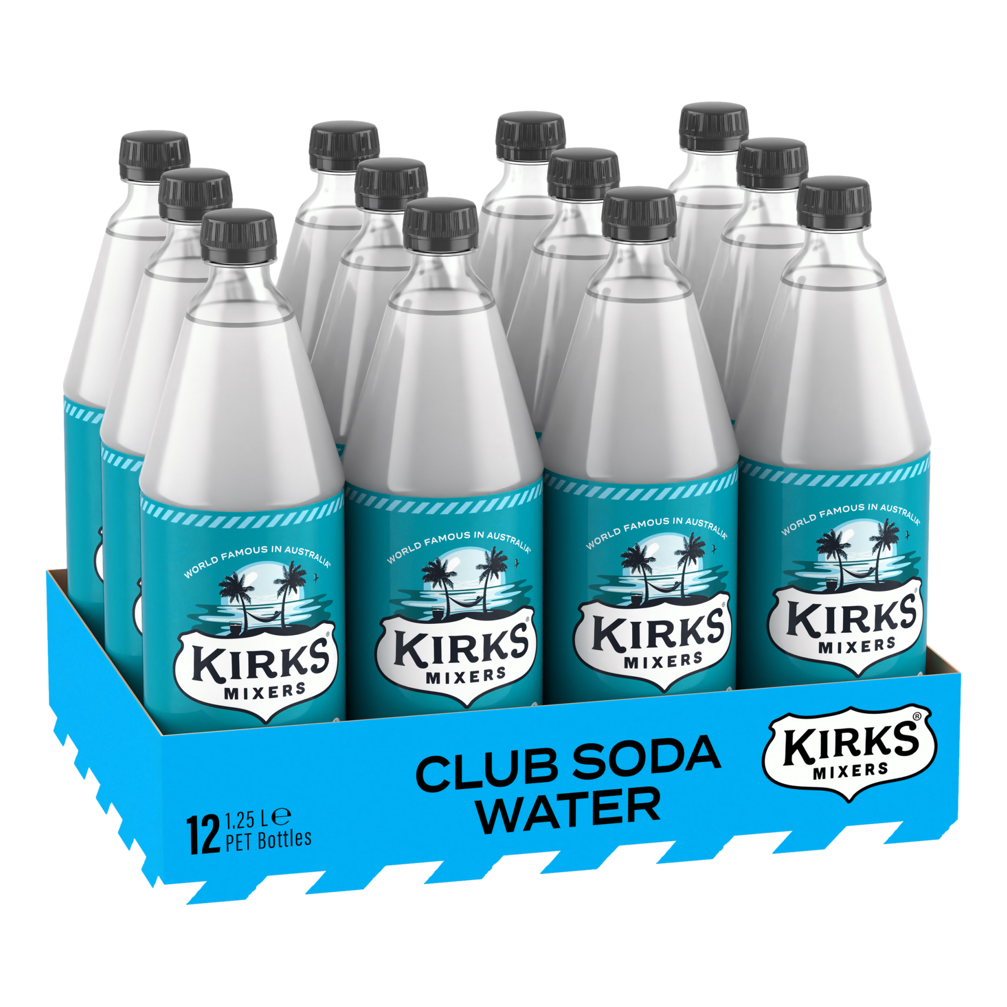 Kirks Club Soda Water 1.25L Bottle Single Case of 12